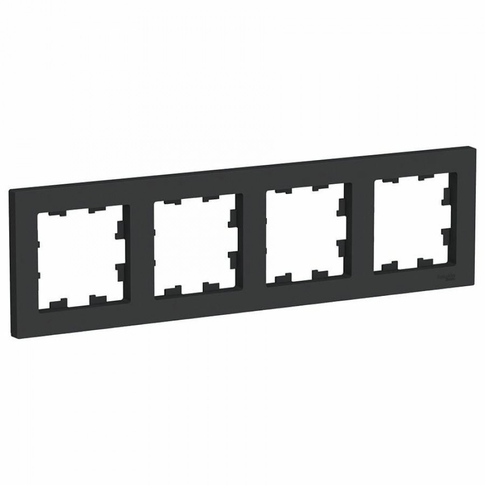 AtlasDesign рамка 4-местная универсальная, карбон (ATN001004). Рамка. Systeme Electric