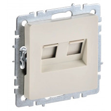Розетка 2-местная RJ11+RJ45 BRITE РК/Т12-БрКр кат.5E бежевый (BR-KT20-O-1-K10). Розетка. IEK