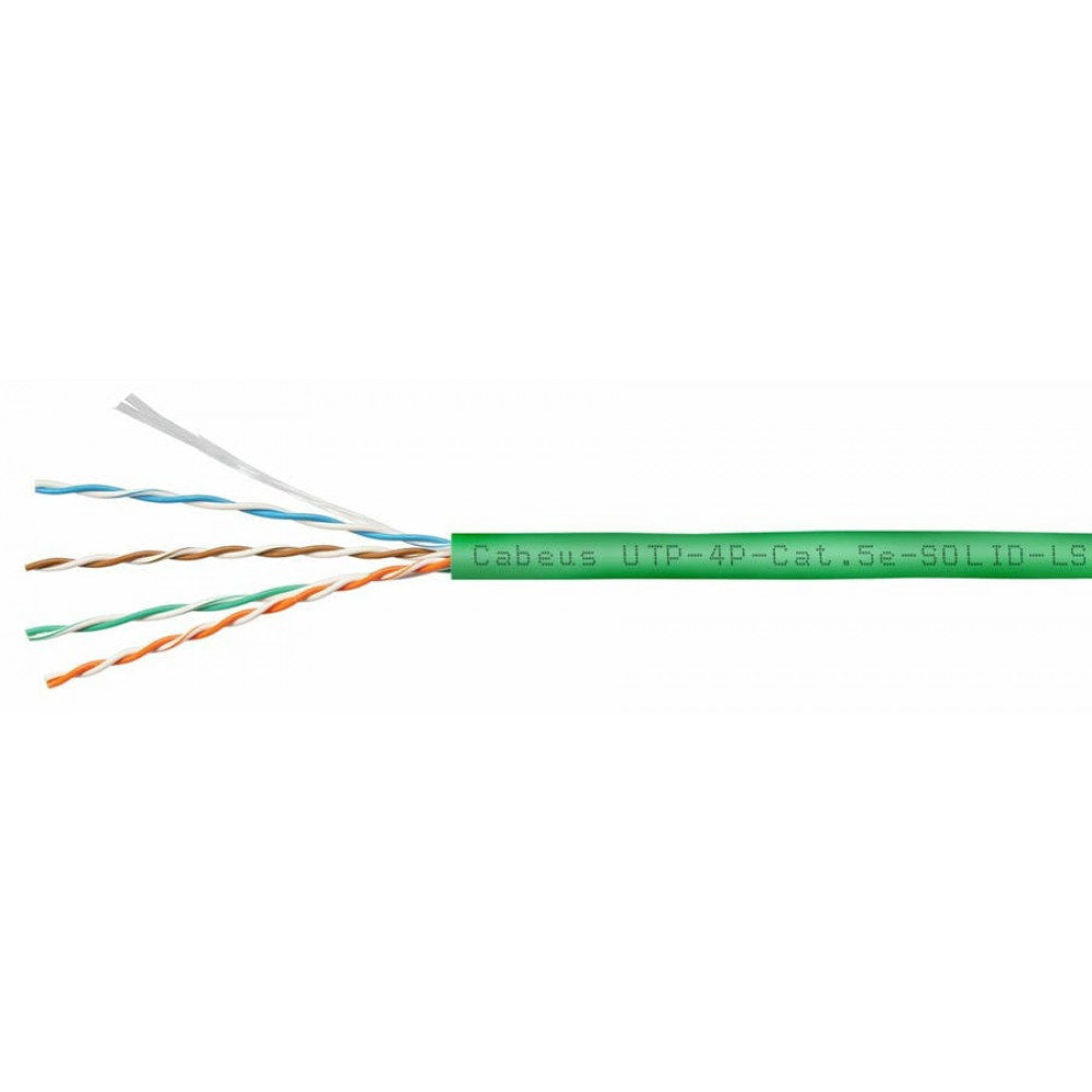 UTP-4P-Cat.5e-SOLID-LSZH-GN (9779c). Кабель «витая пара» (LAN) для структурированных систем связи. CABEUS
