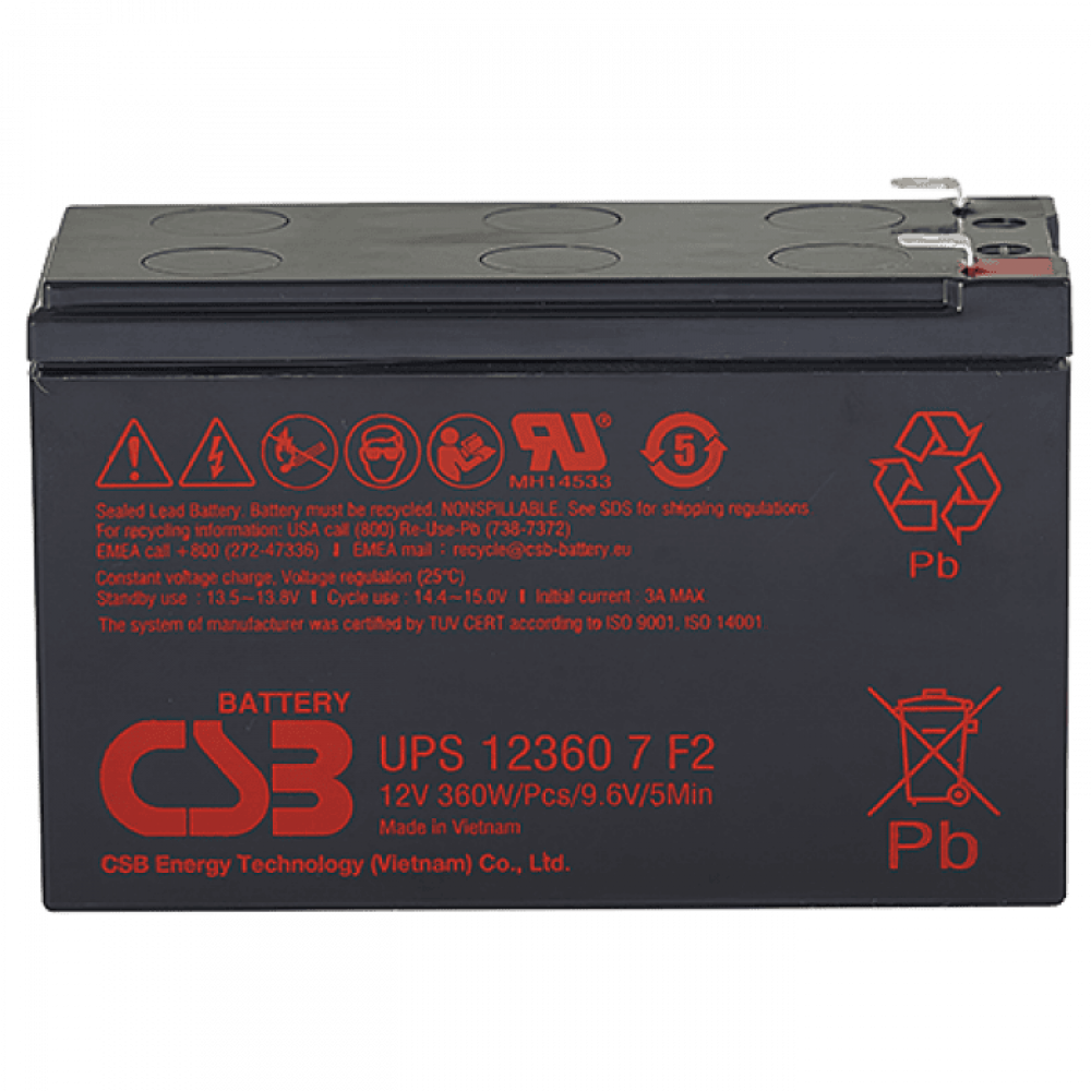 CSB UPS 123607. Аккумулятор герметичный свинцово-кислотный. CSB