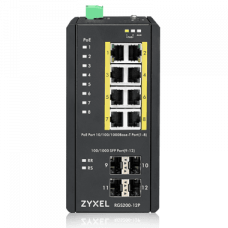 RGS200-12P-ZZ0101F. Промышленный L2 PoE+ коммутатор. ZYXEL