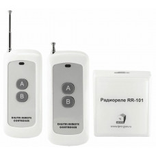 RR-101 + 2 пульта, 250-950 метров, двойное питание 12В и 220В. Комплект радиореле. ИПРо