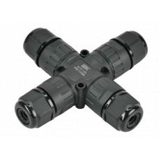 Коннектор кабельный герметичный WTP-108 3 PIN IP68 (UWC10-X-024-3-68). Сквозная ответвительная муфта. IEK