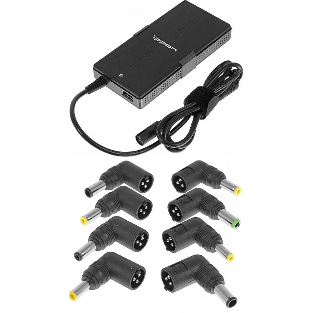 Блок питания Ippon S65U автоматический 65W 15V-19.5V 11-connectors 3.5A 1xUSB 2.1A, LED индикатор (651781). Блок питания. Ippon