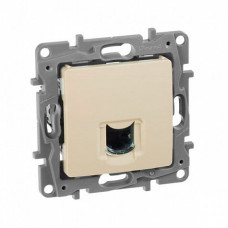ETIKA розетка компьютерная RJ45, 6E UTP, скрытой установки, слоновая кость (672353). Розетка компьютерная. IEK