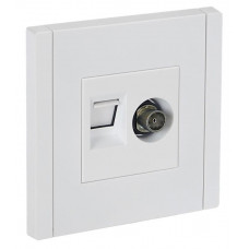 FORTE&PIANO Розетка двойная TV+RJ45 кат.5E FP236 скрытой установки белый (FP-AK20-1-K01). Розетка двойная TV+RJ45 (cat.5e) серии FORTE&PIANO. IEK