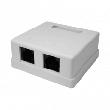 Розетка настенная RJ-45, 8P8C, Cat.5e, 2 порта UTP (10-0309). Компьютерная розетка. SUPRLAN