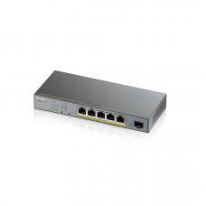 GS1350-6HP-EU0101F. L2 коммутатор PoE+ для IP-видеокамер. ZYXEL