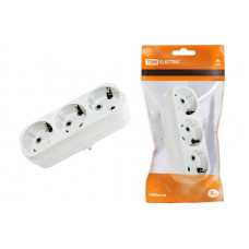 Блок на 3 гнезда 2П+З плоский 16А 250B TDM (SQ1806-0033). Розетка. TDM ЕLECTRIC