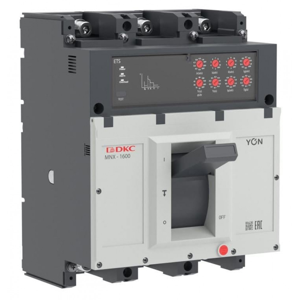 YON pro MNX1600L 3P 800A 70kA при AC415V расц. ETS (MNX1600L3PETS0800). Автоматический выключатель в литом корпусе. ДКС