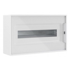 Щиток настенный с дверцей 18 модулей белый FRAME с 2 шинами PEN (F18W1WT). Щиток настенный. ДКС