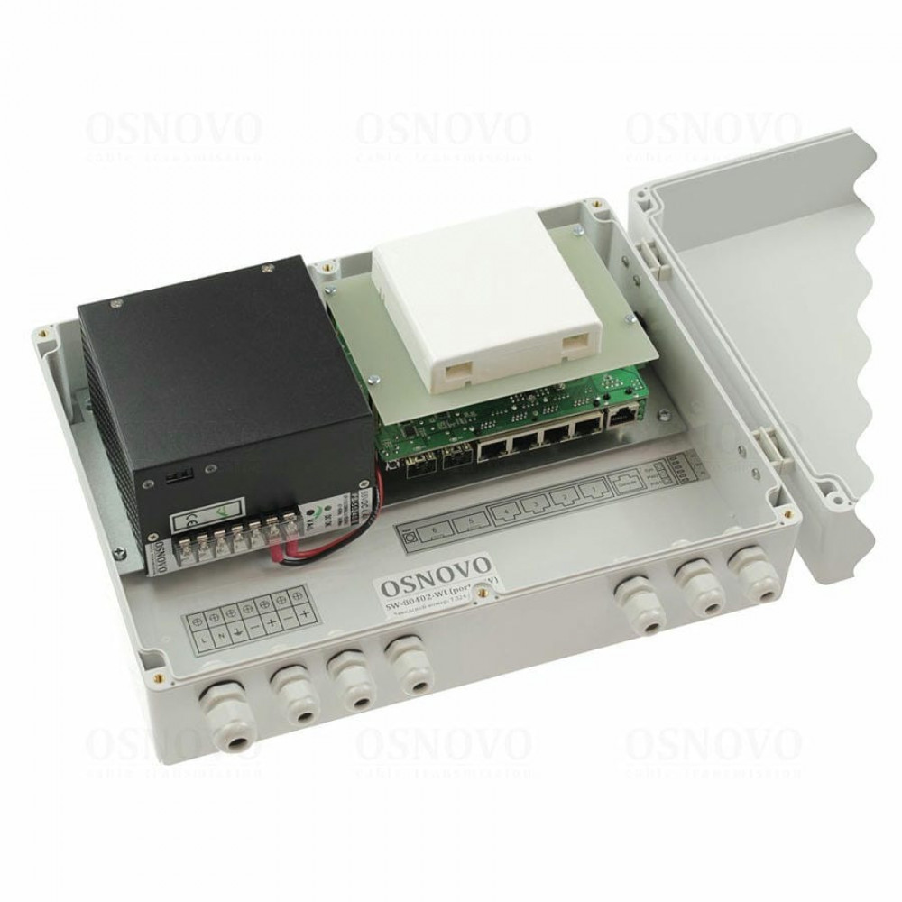 SW-80402-WL(port 90W). Коммутатор с PoE. OSNOVO