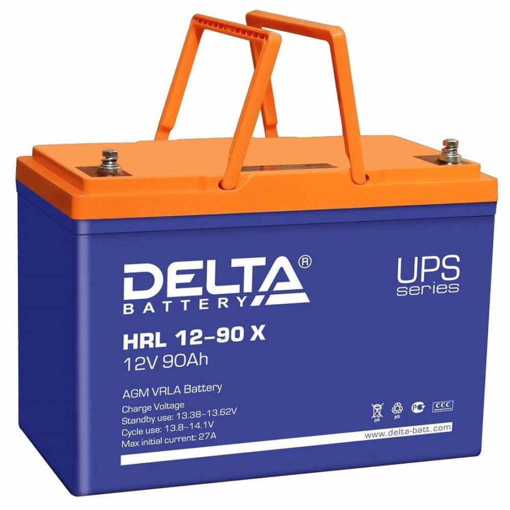 Delta HRL 12-90 X. Аккумулятор герметичный свинцово-кислотный. Delta