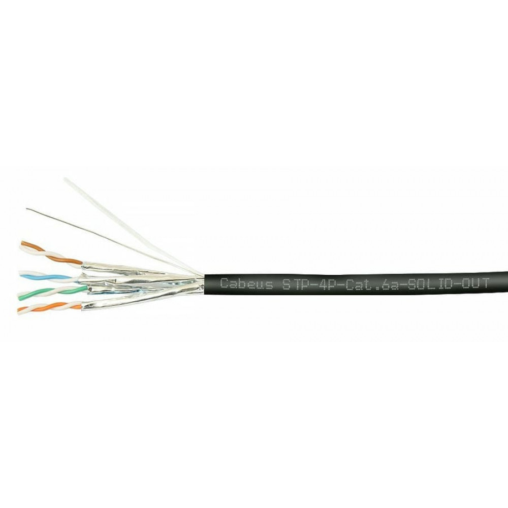 STP-4P-Cat.6a-SOLID-OUT-LSZH-UV (7198c). Кабель «витая пара» (LAN) для структурированных систем связи. CABEUS