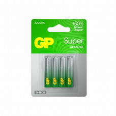 GP Super Alkaline 24A AAA (GP 24AA21-2CRSBC4), упак. 4 шт. БЛИСТЕР. Алкалиновые батарейки. GP Batteries
