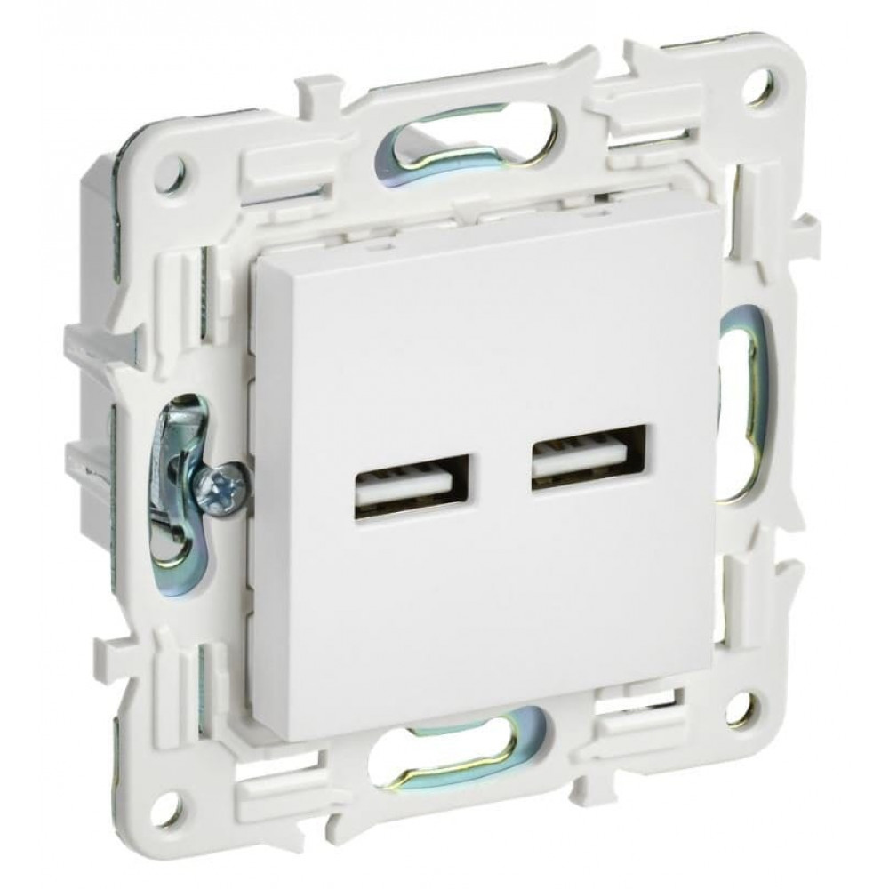 SKANDY Розетка USB A+A 3,1А SK-R15W скрытой установки арктический белый (SK-U21-D31-K01). Розетка USB. IEK