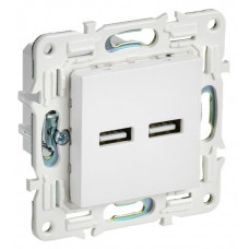 SKANDY Розетка USB A+A 3,1А SK-R15W скрытой установки арктический белый (SK-U21-D31-K01). Розетка USB. IEK