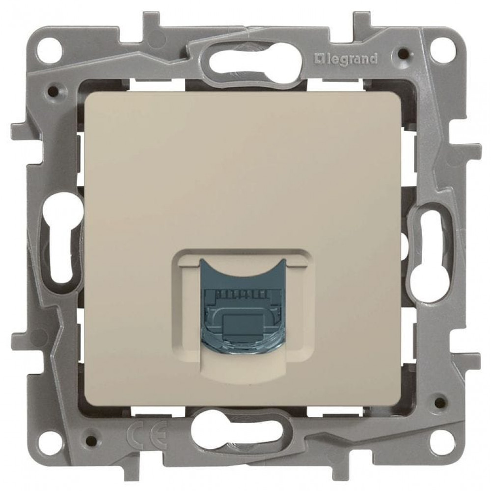 ETIKA розетка компьютерная RJ45, 5e UTP, скрытой установки, слоновая кость (672341). Розетка компьютерная. IEK