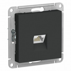 AtlasDesign розетка RJ45, кат. 5Е, 1-местная, скрытой установки, механизм, карбон (ATN001083). Розетка компьютерная. Systeme Electric