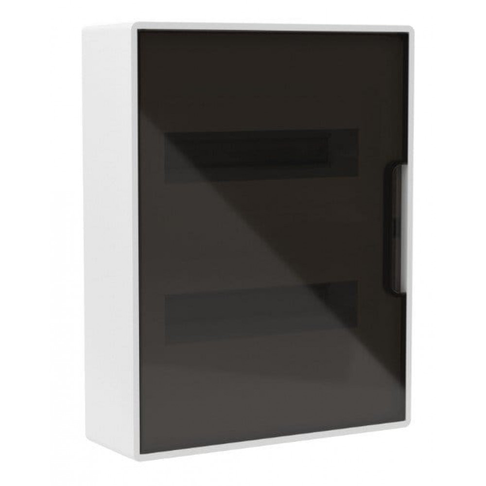 Щиток настенный с дверцей 24 модуля белый FRAME с 4 шинами PEN (F24W1WD). Щиток настенный. ДКС