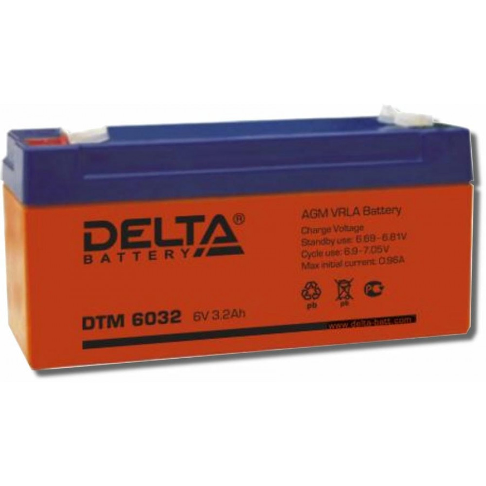 Delta DTM 6032. Аккумулятор герметичный свинцово-кислотный. Delta