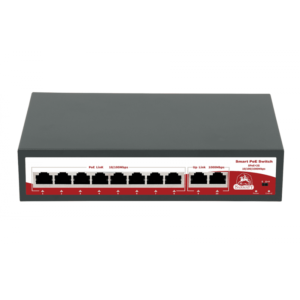 SR-PS0820GBL. Коммутатор с питанием по PoE. SarmatT