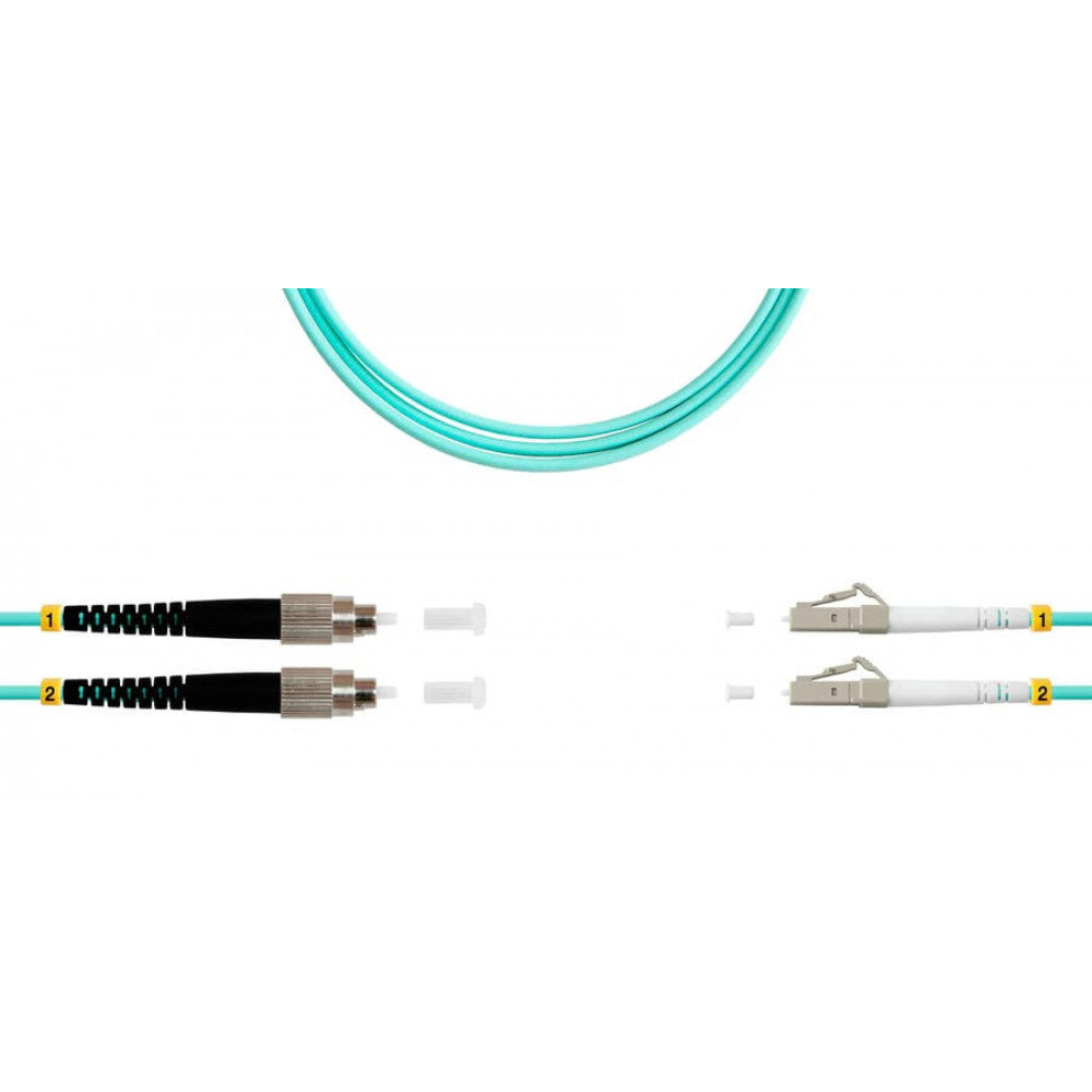 Патч-корд ВО MM(OM3), FC/UPC-LC/UPC, 3.0мм, duplex, LSZH, 3м (09-12038). Патч-корд волоконно-оптический. SUPRLAN