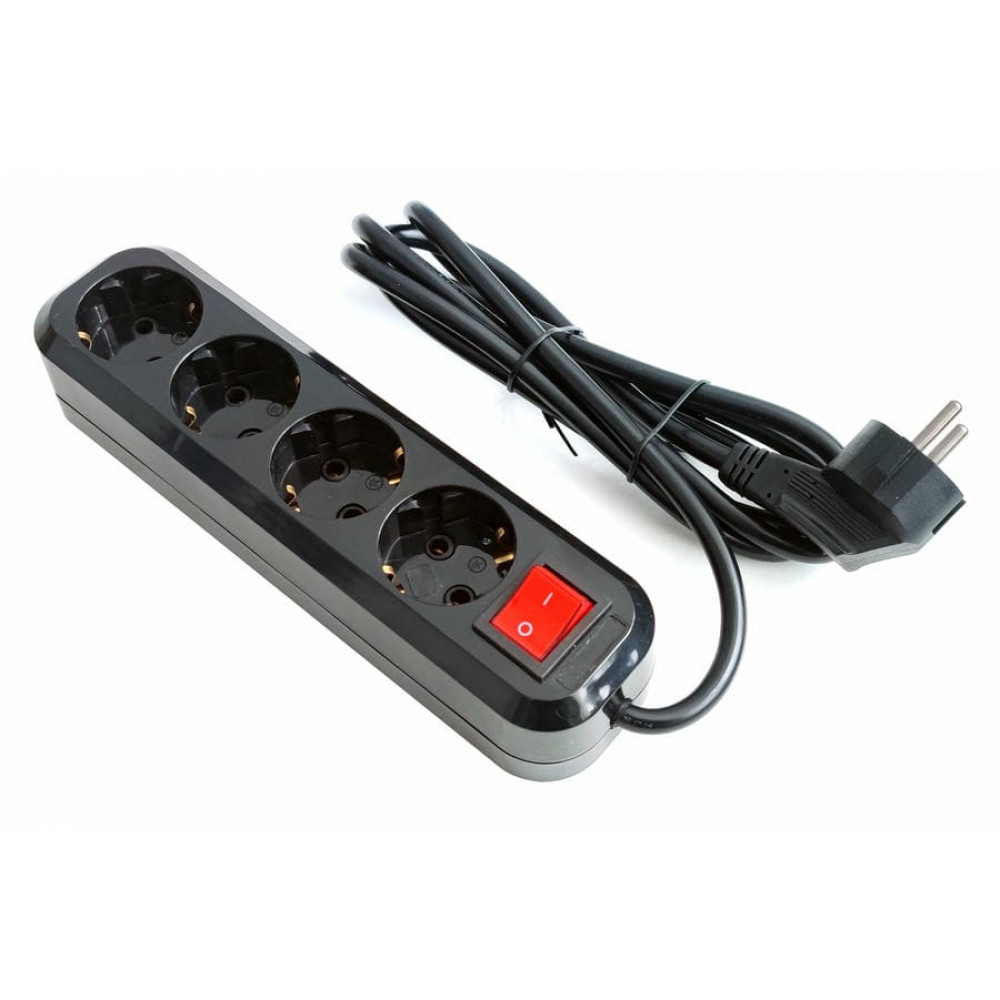 SP4B-318. Сетевой фильтр 4 розетки, 1,8м черный. 5bites