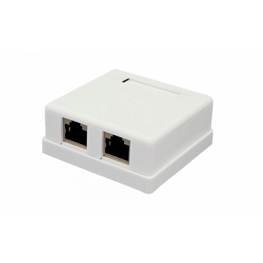 Розетка настенная RJ-45, 8P8C, Cat.6, 2 порта FTP (10-0353). Компьютерная розетка. SUPRLAN