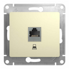 Glossa розетка RJ45 1-местная, кат. 5Е, скрытой установки, механизм, бежевый (GSL000281K). Розетка компьютерная. Systeme Electric