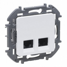 Inspiria розетка компьютерная двойная RJ45, 5e UTP, скрытой установки, белая (673835). Розетка компьютерная. IEK