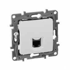 ETIKA розетка компьютерная RJ45, 5e UTP, скрытой установки, белая (672241). Розетка компьютерная. IEK
