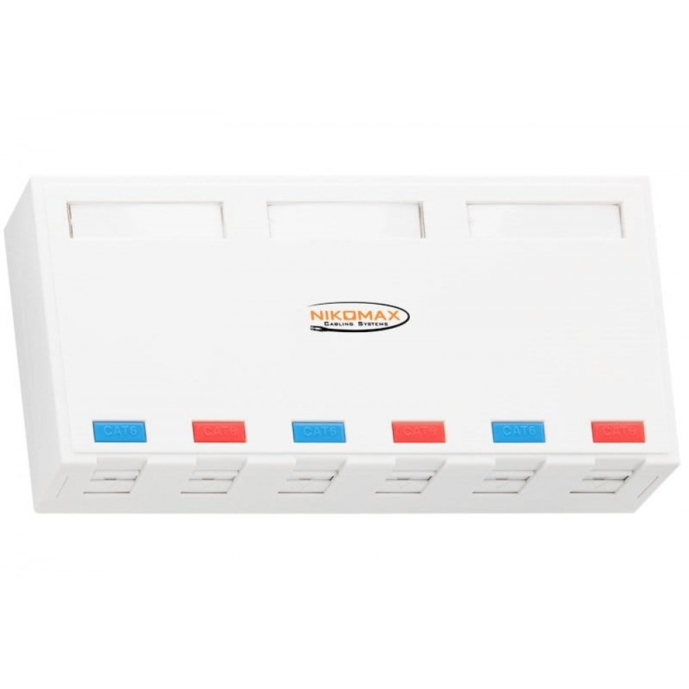 NMC-MB6P-ST-WT. Корпус настенной розетки. NIKOMAX