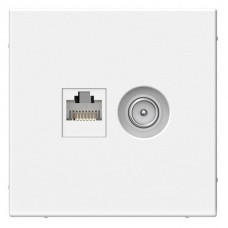 ArtGallery розетка двойная RJ45+TV, кат. 5Е, скрытой установки, механизм, белый (GAL000189). Розетка компьютерная + TV. Systeme Electric