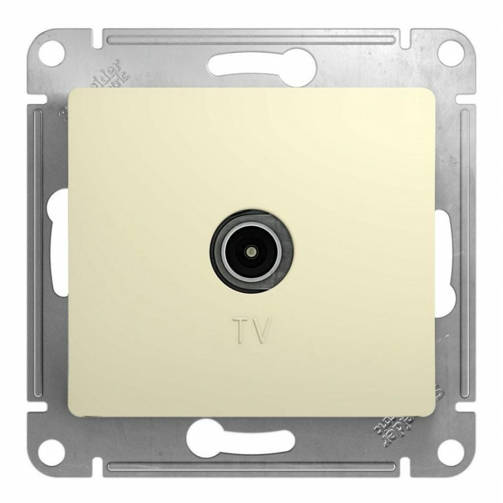 Glossa розетка TV антенна коннектор, 1-местная, скрытой установки, механизм, бежевый (GSL000293). Розетка TV антенна. Systeme Electric