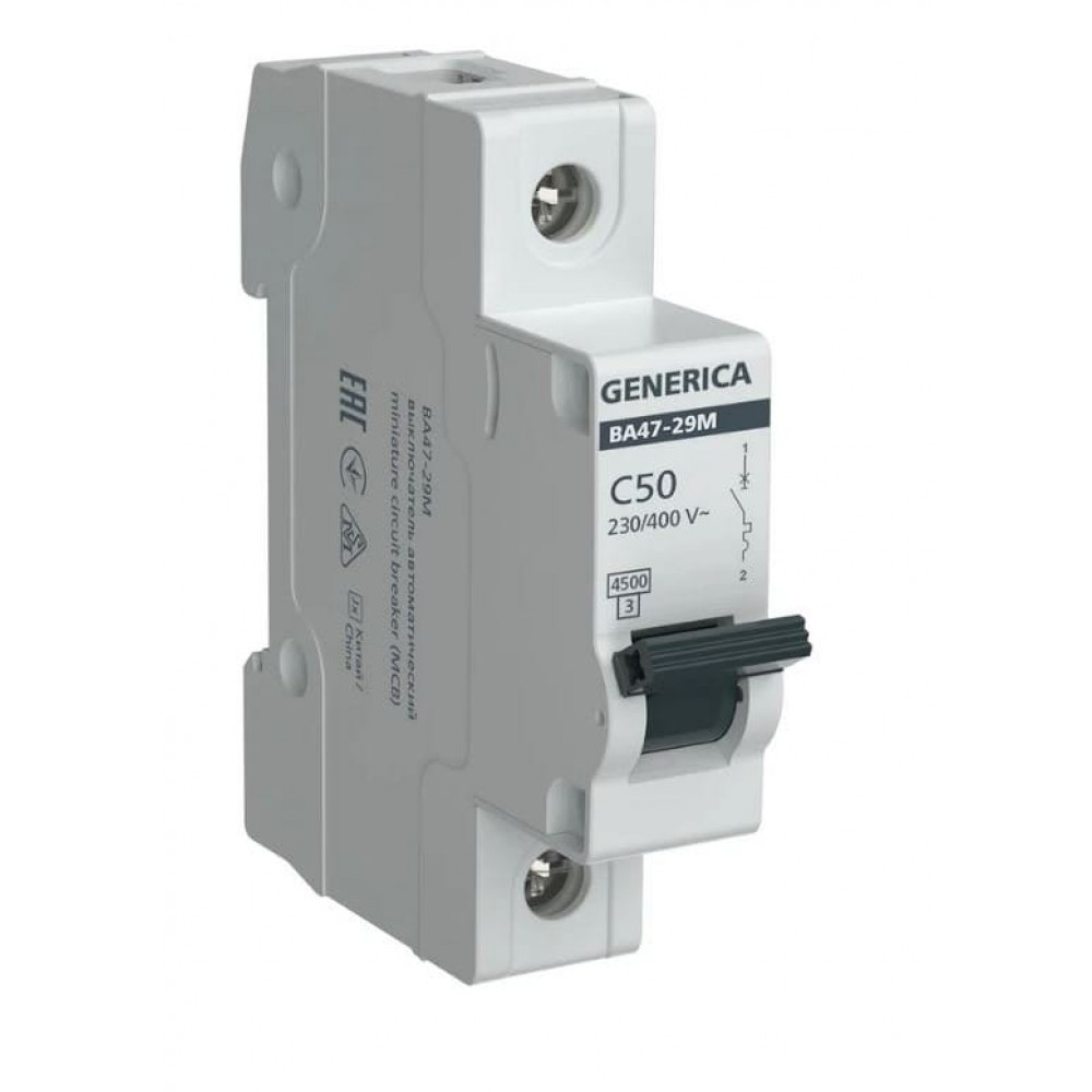 GENERICA ВА47-29М 1P C 50А 4,5кА (MVA21-1-050-C-G). Автоматический выключатель. IEK
