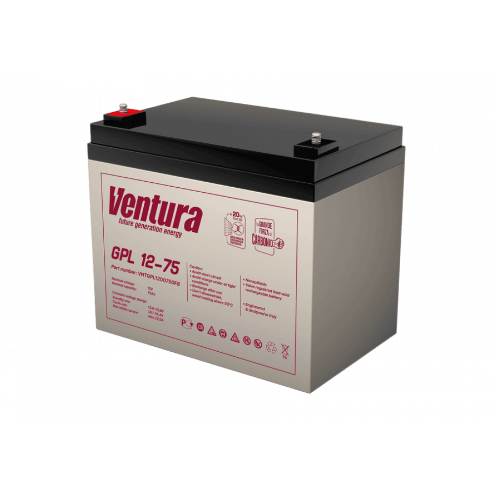 Ventura GPL 12-75. Аккумулятор герметичный свинцово-кислотный. Ventura