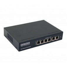 SW-20600(80W). Коммутатор 6-портовый Fast Ethernet с PoE. OSNOVO