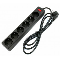 SP6B-530 GARDA. Сетевой фильтр 6 розеток, 3м, черный. 5bites