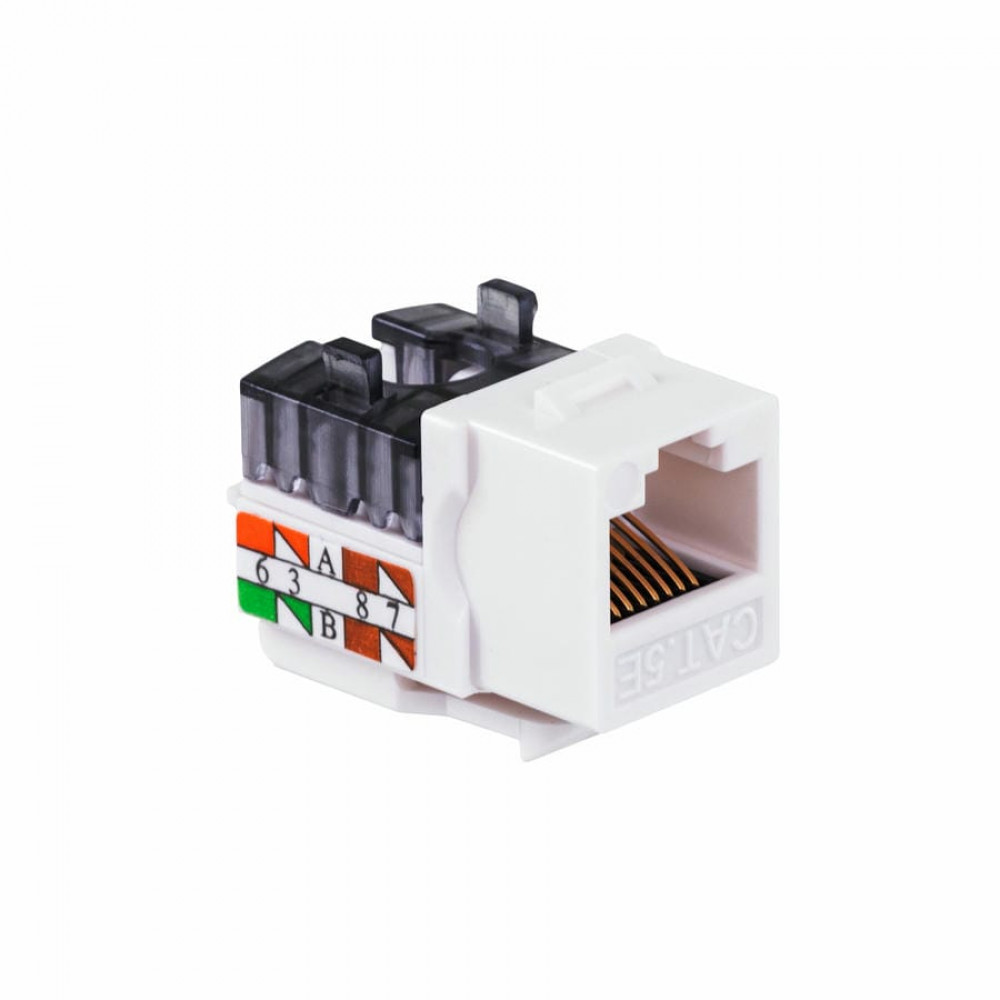 Модуль Keystone кат.5e, UTP, 1xRJ45, T568A/B, 90, белый (DR-510000). Модуль Keystone. Datarex