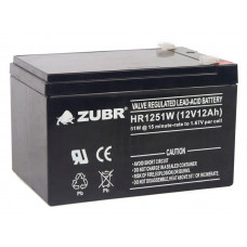 ZUBR HR 1251W (12V, 12Ah). Аккумулятор герметичный свинцово-кислотный. ZUBR