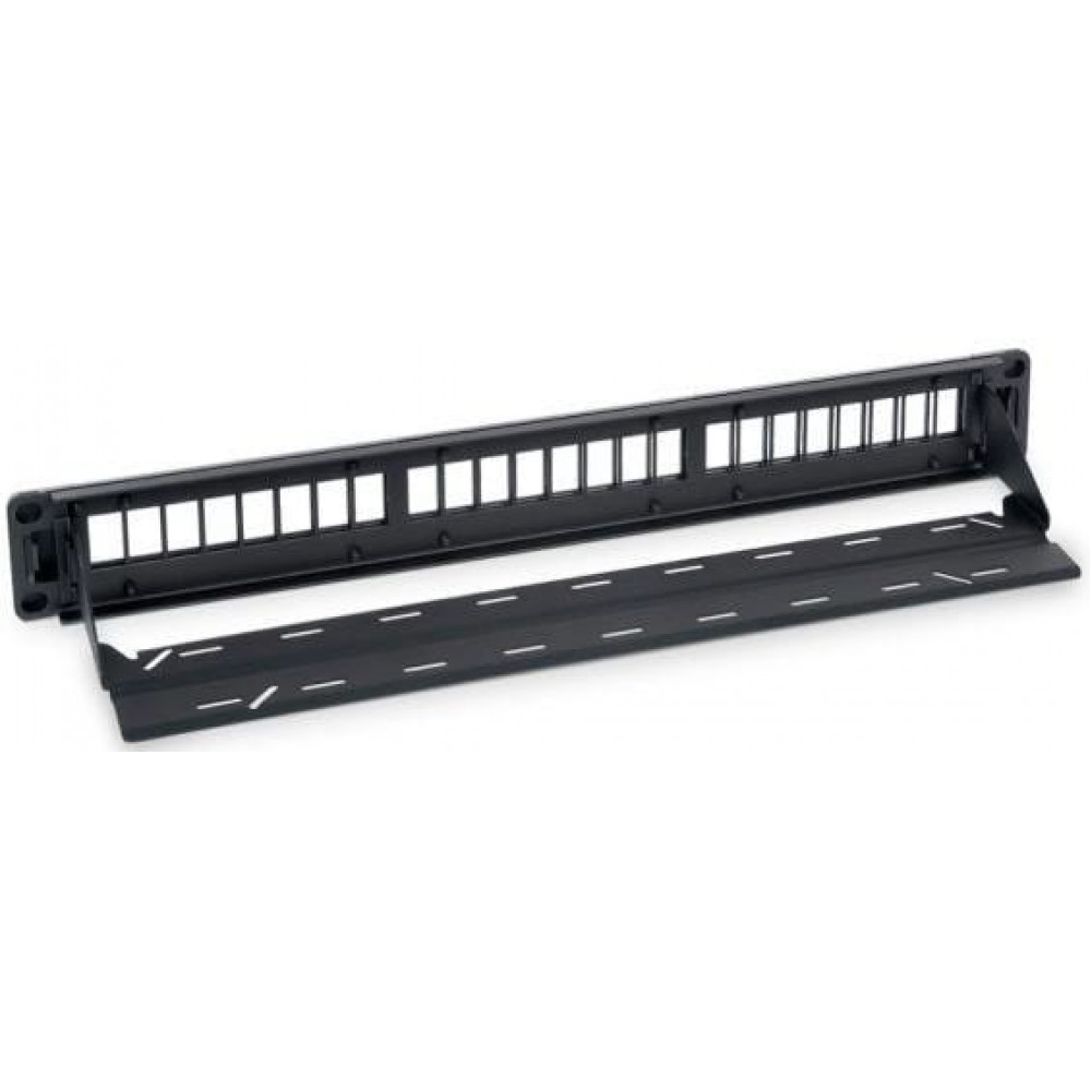 PP-1U-24P-5e-M (201-005). Патч-панель модульная 19 (1U) 24 порта RJ-45 кат.5е. ПожТехКабель