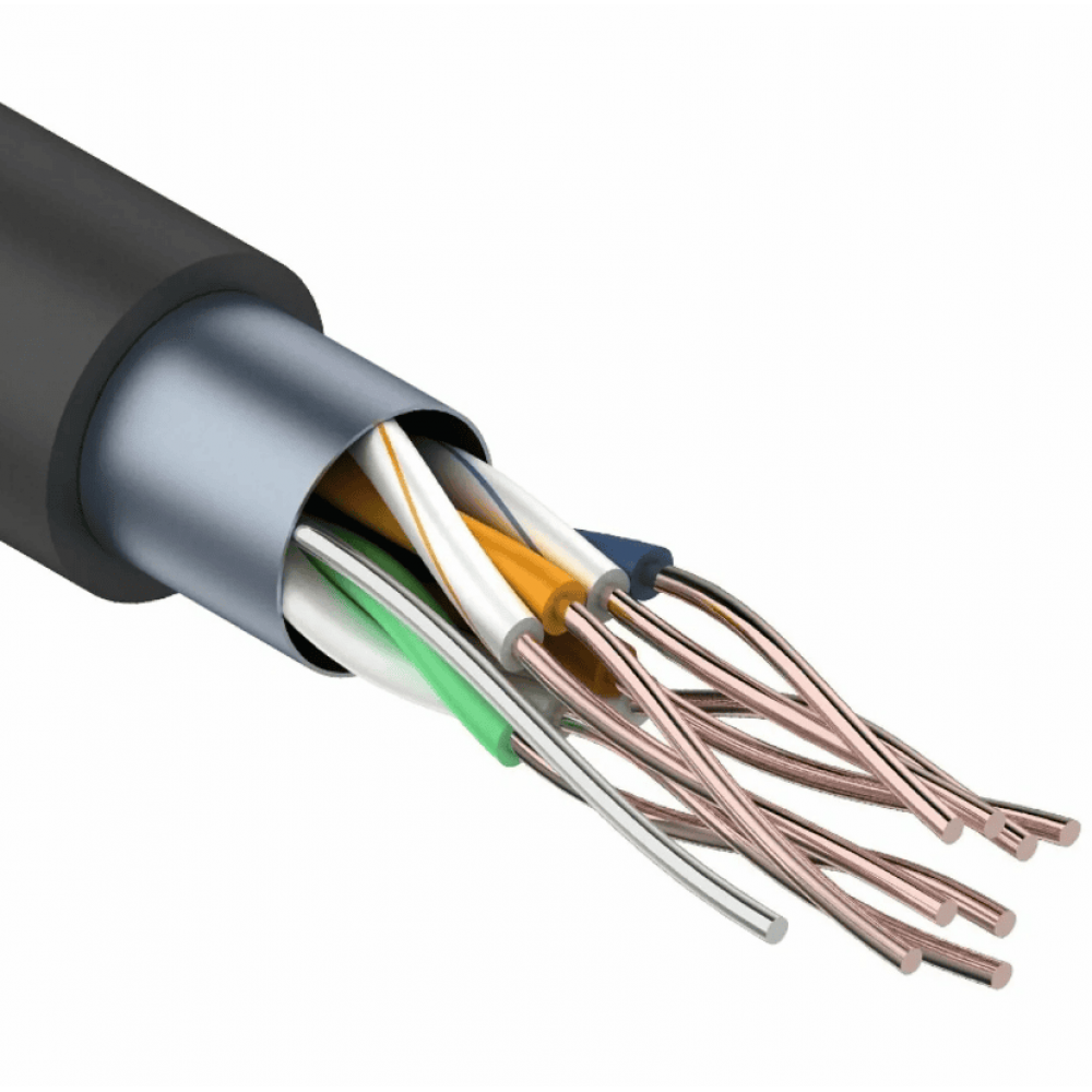 F/UTP, CAT 5e, PE, 4PR, 24AWG, OUTDOOR, SOLID, черный, 305м REXANT (01-0146-1). Кабель «витая пара» (LAN) для структурированных систем связи. Rexant
