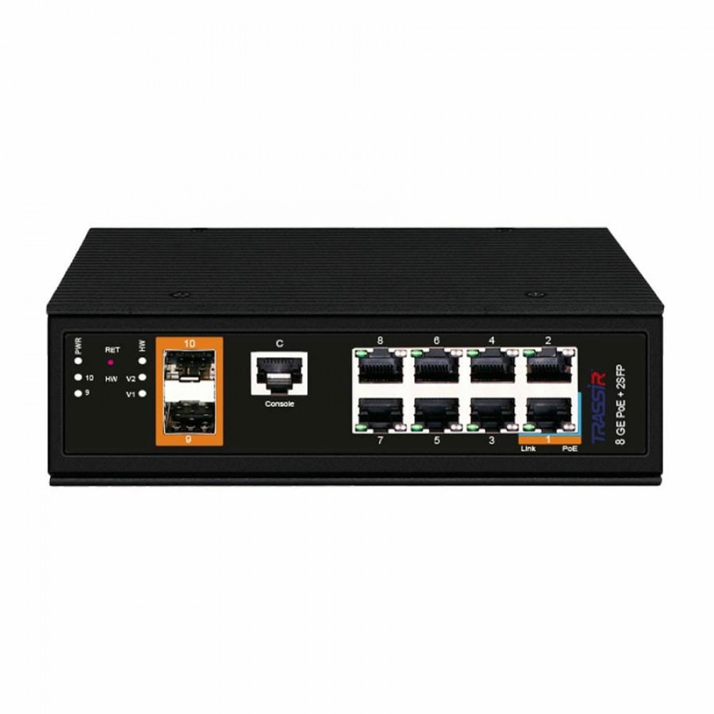 TR-NS25102S-300-8POE. Коммутатор с PoE. Trassir