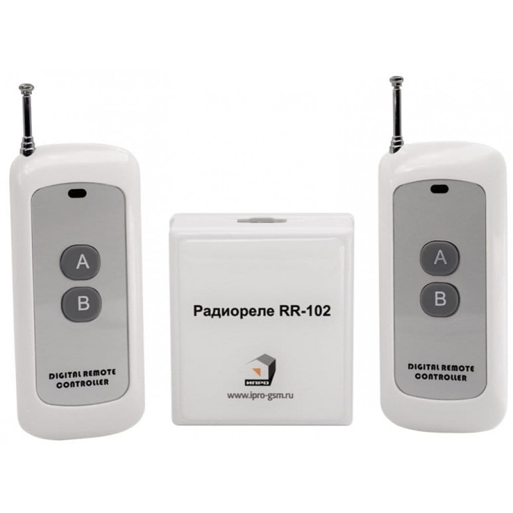 RR-102 + 2 пульта, 250-950 метров, питание 12В. Комплект радиореле. ИПРо