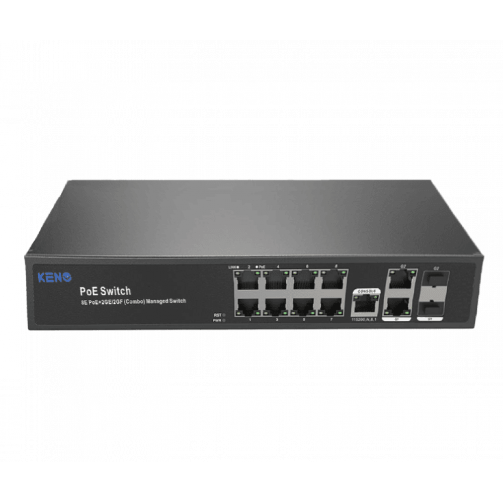 KN-SW802SFP/M2. Коммутатор с питанием по PoE. KENO