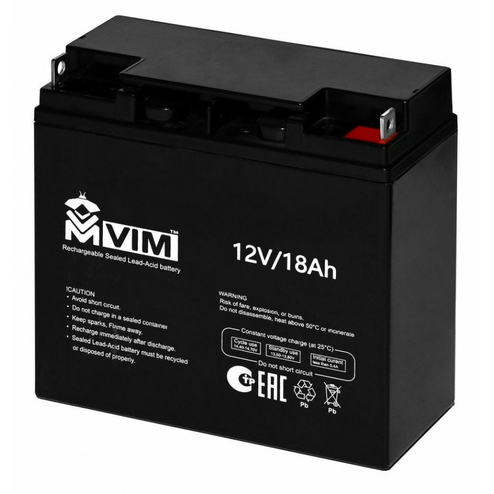VM-BAT-12-18. Аккумулятор герметичный свинцово-кислотный. VIM