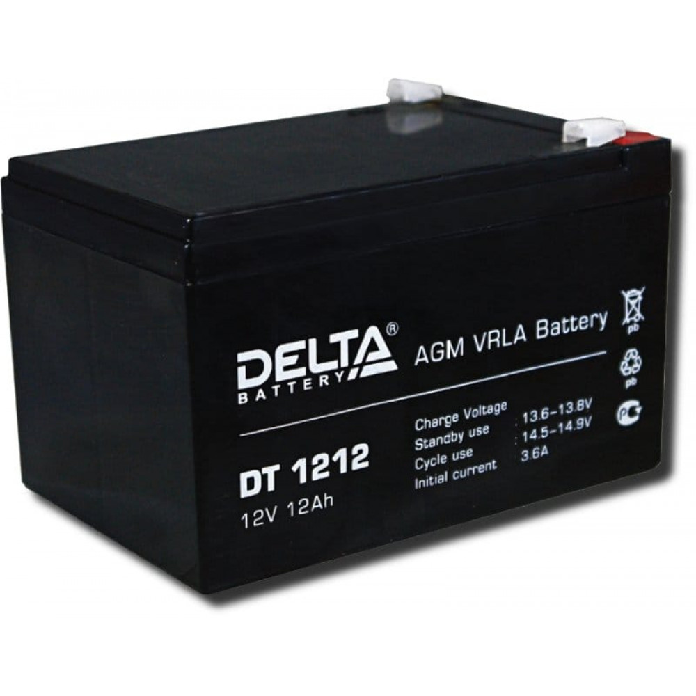 Delta DT 1212. Аккумулятор герметичный свинцово-кислотный. Delta