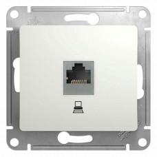Glossa розетка RJ45 1-местная, кат. 5Е, скрытой установки, механизм, белый (GSL000181K). Розетка компьютерная. Systeme Electric