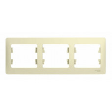 Glossa рамка 3-местная, бежевый (GSL000203). Рамка. Systeme Electric
